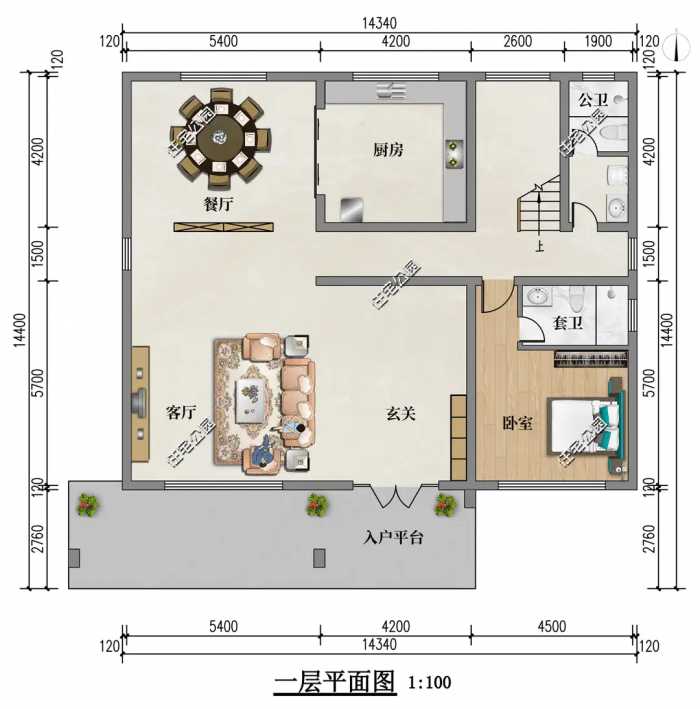14×14米三层现代别墅，近10米面宽大客厅 多朝南卧室，舒适又惬意